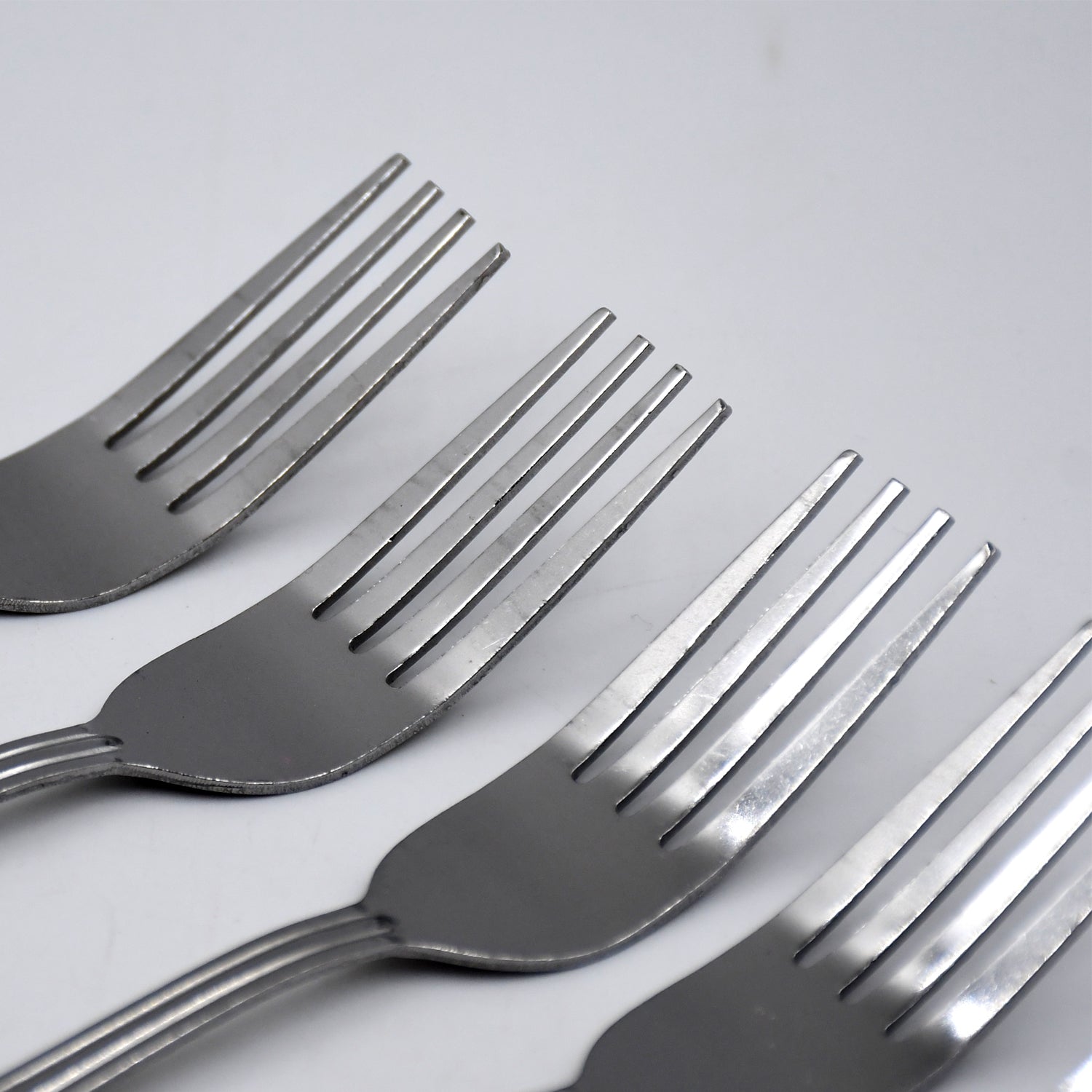 Premium steel fork set of six, designed for durability and style.