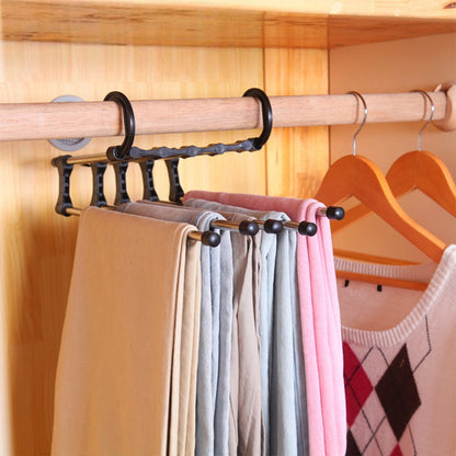 Adjustable pants organizer with easy-to-use clips for clutter-free closets