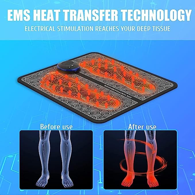 Foot massager with EMS technology for deep muscle stimulation and relaxation