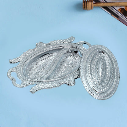 Multi-purpose silver tray for serving snacks and dry fruits