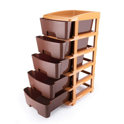 5-tier drawer system brown