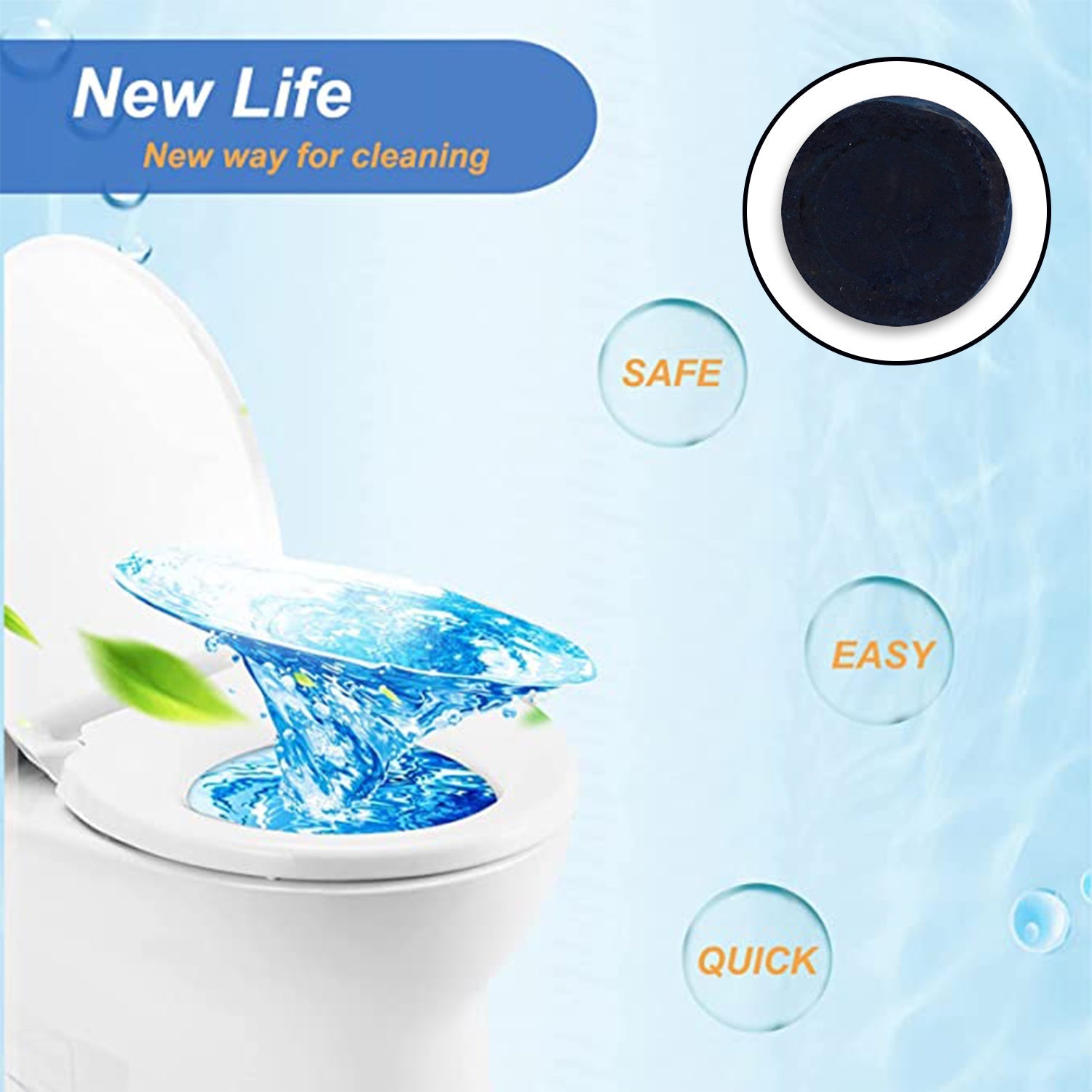 Ocean blue flush tabs for toilet cleaning, 100 grams