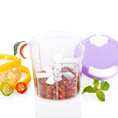 2 in 1 chopper and slicer with a built-in blade system for easy and quick food preparation