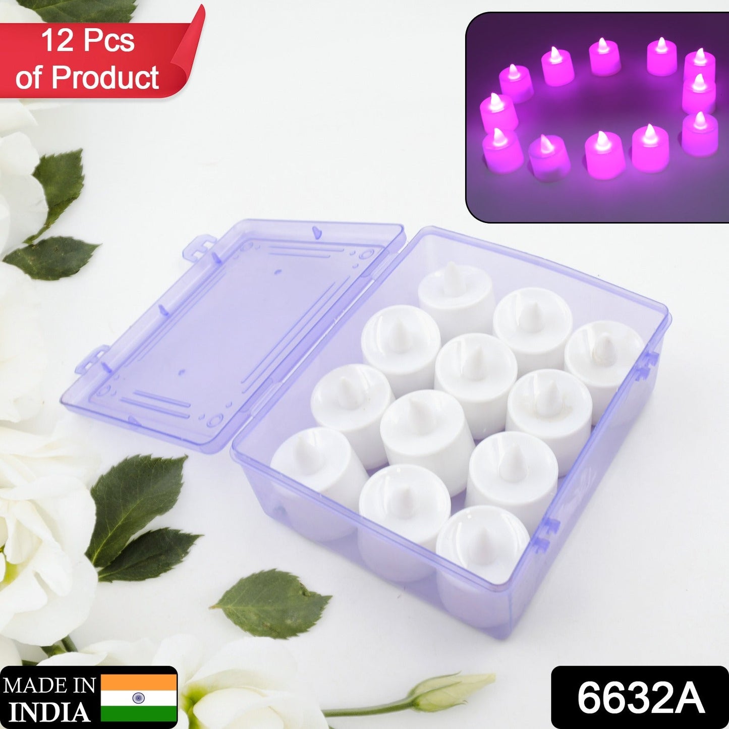 Decorative pink flameless LED candles, smokeless design