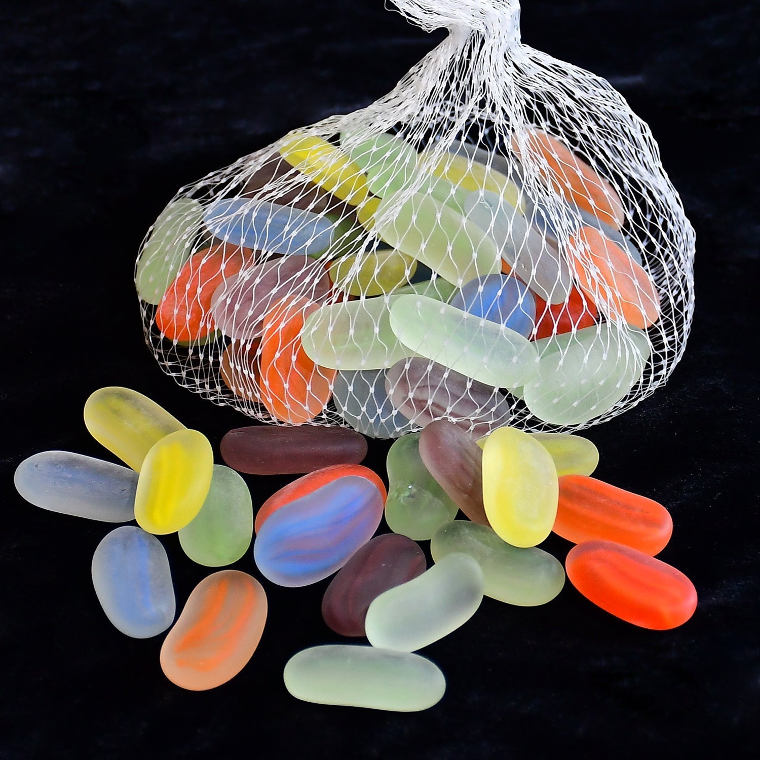 Flat round glass marbles