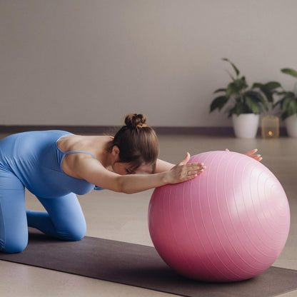 Anti Burst 65 cm Exercise Ball with Inflation Pump, Non-Slip Gym Ball, for Yoga, Pilates, Core Training Exercises at Home and Gym- Suitable for Men and Women, Gym Equipment