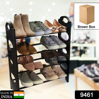 4-tier shoe rack, compact and durable storage solution for shoes