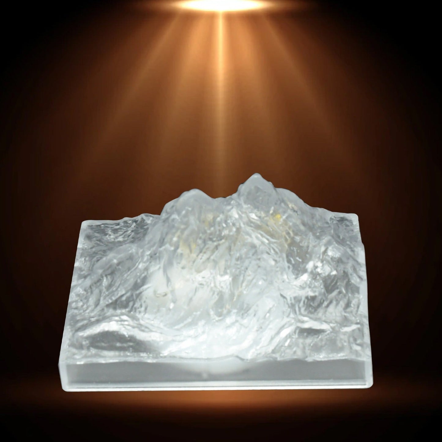 Flameless LED night light with unique iceberg design