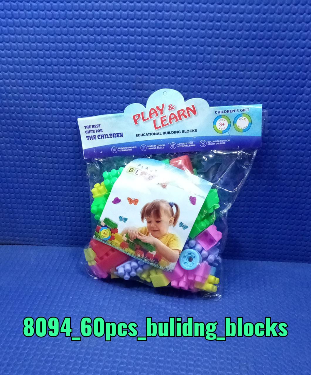 Fun and learning blocks set for children with 60 pieces