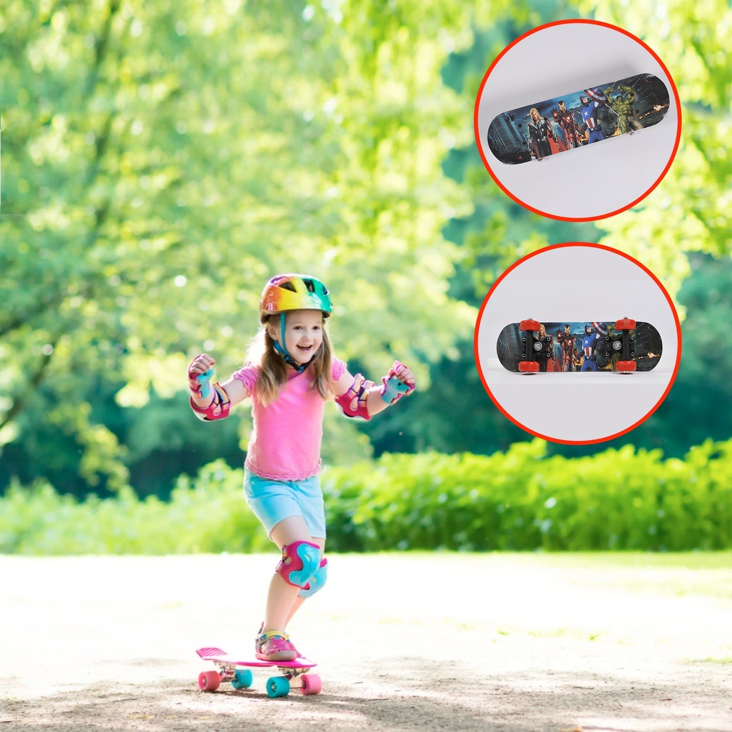 Versatile wooden skateboard for various ages