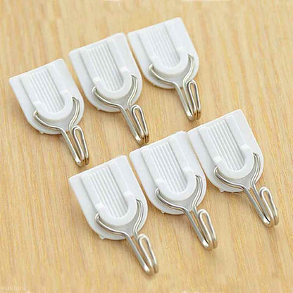 Self-adhesive plastic hook for towels.