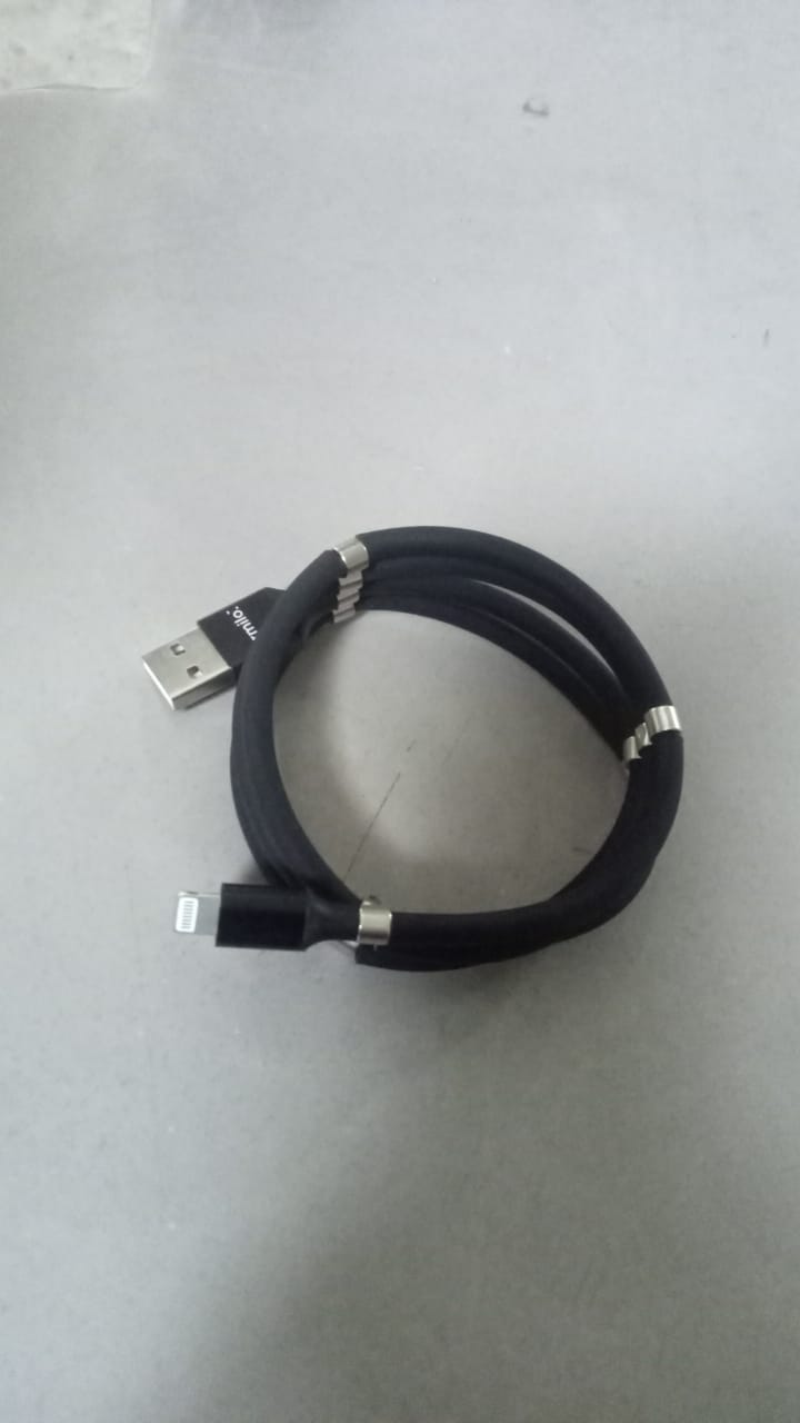 USB Cable, Charging Cable 3A Fast Charge and Sync Most Stunning Charging Cable, Magnetic Charging Cable Charging Cable for Phone (Compatible with (No More Messy Cables in Car & Home), (120 CM), ( Black), One Cable)