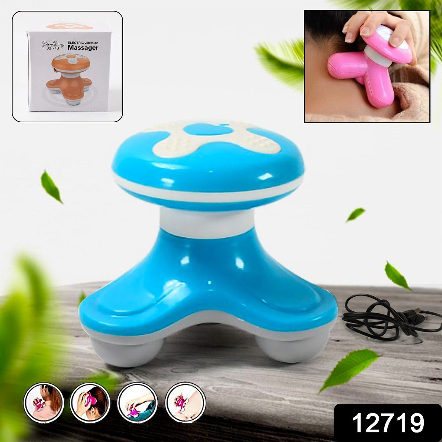 Multifunctional Mini Massager, Triangle Electric USB Massager, Automatic Switch, Relieve Fatigue, As a Gift (1 Pc / Battery Not Included), Gym Equipment